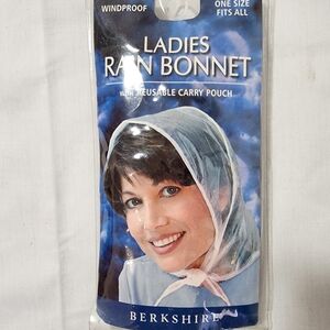 Berkshire Ladies Rain Bonnet Reusable Carry Pouch One Size Windproof